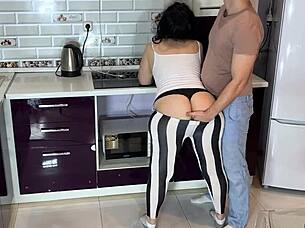 Mature BBW overcomes shyness flaunting BIG ASS for GROPE FUCK and passionate COCK SUCKING homemade
