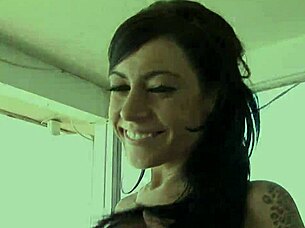 Brunette teen 18+ deepthroats big cock then bends over for doggystyle assfucking