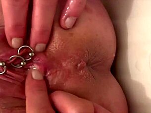 german milf in gold heels fingers gaping asshole and rides juicy pussy wildly