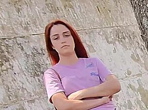 Whip Out Cock Shock Redhead Publicly Outdoors!