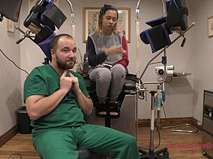 kalani luana spreads small tits and ass in backstage physical check