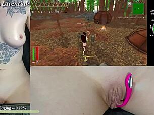 twitch egirl moans as tropical monster cums on her wet pussy?