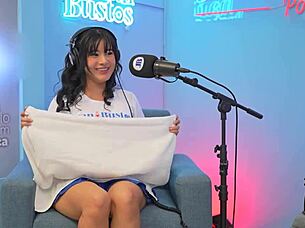 damn this busty latina shoves towel deep in pussy squirting wild