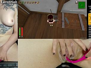 twitch egirl moans as tropical monster cums on her wet pussy?