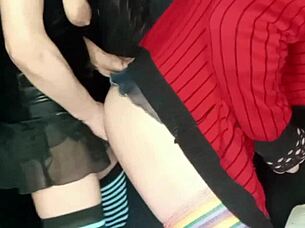 suggestive brunette milf straps on for intense anal pegging of huge cocked big ass lover