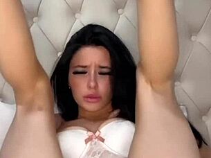 Horny British girl squirts in intense solo toy play