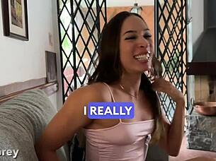 Big-ass Brazilian babe swallows cum in POV