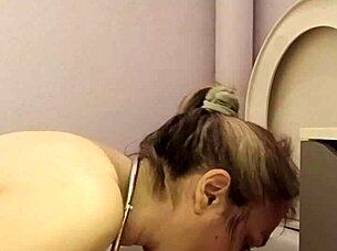 hey slave lick those filthy toilets while i spank your worthless ass