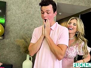 milf and hot teen celebrate with wild birthday sex party?