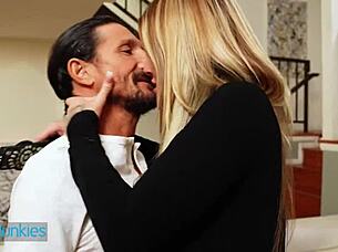 smoking hot tattooed babe shakes huge ass riding monster cock on couch!