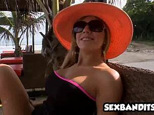 Two Blonde Latina Milfs Fuck Young Stud's Huge Cock Hard!