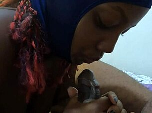 mind blowing ebony cumslut sloppy head ski mask mastermeat1