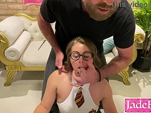 Kinky Girlfriend Face Slapped with Dick Cum Spit Everywhere