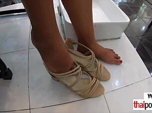 Skinny Thai teen's tight pussy wrecked by big white cock 🔥