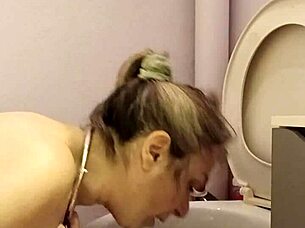 hey slave lick those filthy toilets while i spank your worthless ass