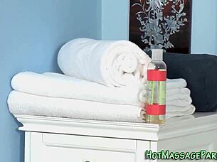 hey check out this small tits masseuse getting super spunky and playful during her massage session with handjob and facial fun