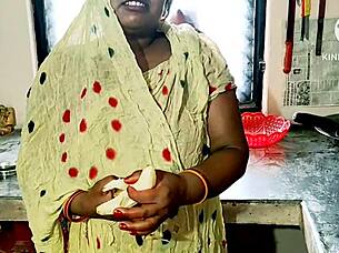 Desi Bhabhi Fucked Hardcore in Kitchen Using Big Banana