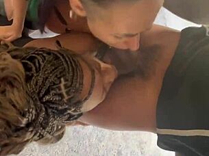 Churrasco funk turns into wild bareback ass sex with sensual Brazilian friends deepthroating monster cock!