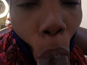 mind blowing ebony cumslut sloppy head ski mask mastermeat1