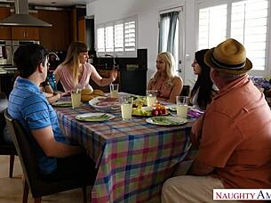 easter brunch gets wild with lana and kylie in steamy threesome action