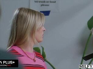 teacher devours student bbc in wild threesome! 🔥 milf blonde milks monster cock 😈