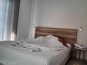 sharing a hotel room with a sexy woman feels so risky tonight