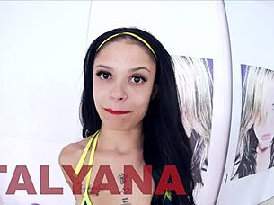 Italyana's Cute Tattooed POV Huge Cock Suck and Cum Swallow