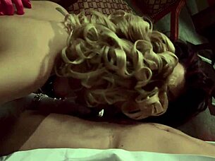 three hot shaved milfs fuck bent over in lingerie heels