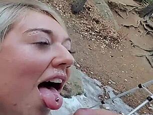 wanna see her bent over public pounding ending in hot facial cumshot?