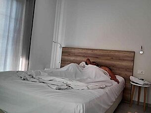 sharing a hotel room with a sexy woman feels so risky tonight