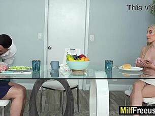 Milf and young babe toyed hard in taboo threesome fuck!