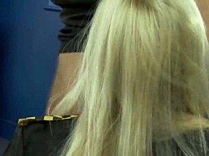 Officer Michelle's Shaved Pussy Pounded by Monster Cock at Work