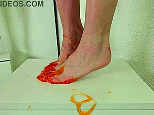 Alice Klay Plays Orange Slime on Feet Week