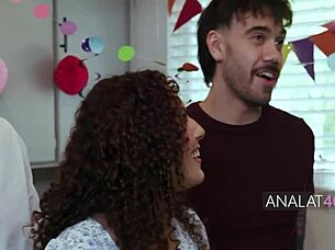 Petite Latina Milf Gangbanged Anal Ass-To-Mouth On Birthday