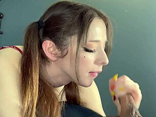 he craves my deepthroat so i tease lips before swallowing every drop