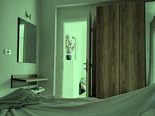 sharing a hotel room with a sexy woman feels so risky tonight