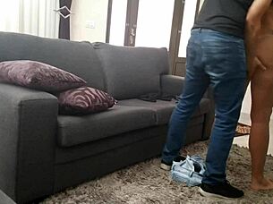 hot neighbor in tight jeans shorts teases everyone on the street