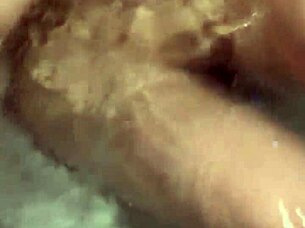 wife slowly washes body in bath, i grope her nipples before sex