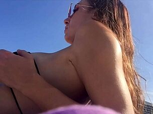 i love flashing my big horny italian tits at florida beach