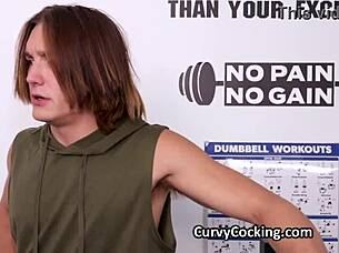 uhh gym guys are poundin this spicy brunette ass hard durin workout ya know