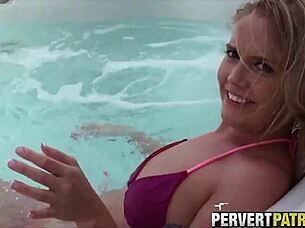 blonde amateur gags on hidden outdoor throat fuck