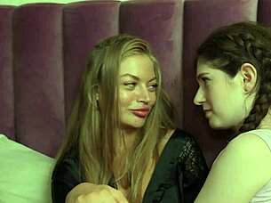 Wet blonde cuties scissor passionately after nude photo mishap