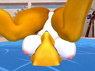 i stretch renamon furry body nsfw workout solo music pumping hard