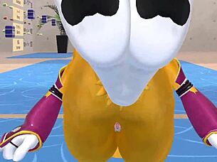 i stretch renamon furry body nsfw workout solo music pumping hard