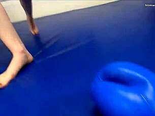 Fighter chick smothers you topless in wild tit attack 💥👊