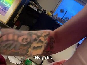 Tatted Emo Beauty Submits to Backshots