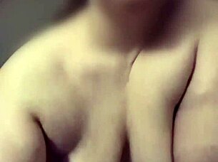 POV BBW grinds chubby tits on lap to orgasm