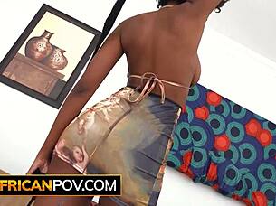 Big tits ebony teen stripped bare then pounded hard at bikini casting.