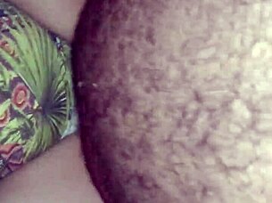 he rubs cock on pussy then fucks her hard for creampie