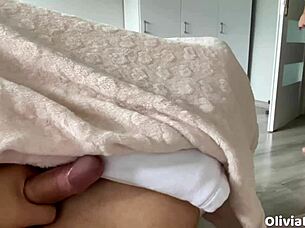 stepmom preps party outfit while i secretly jerk off to her big tits